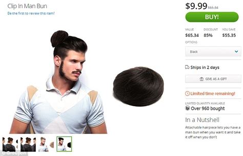 groupon now selling clip on man buns for men who want the hipster look