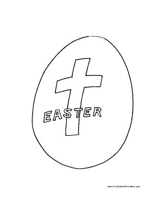 printable egg  cross easter coloring page