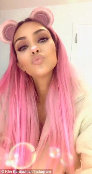 kim kardashian debuts pink hair on outing with kanye