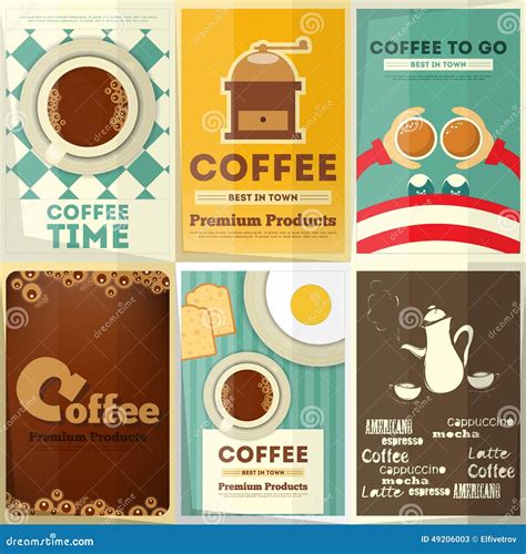 coffee posters set stock vector illustration  mill