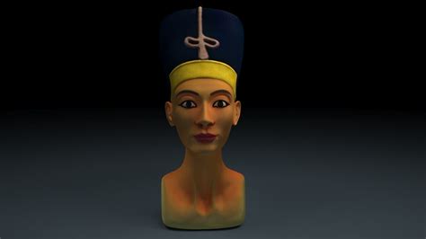 3d model bust nefertiti vr ar low poly cgtrader