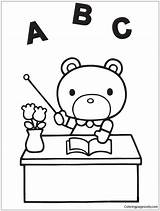 Kitty Teddy Hello Pages Bear Teacher Coloring Color Online sketch template