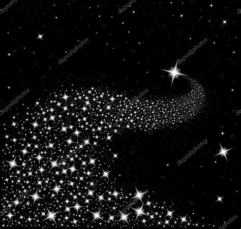 vallende ster vallende ster met fonkelende ster parcours op zwarte achtergrond stockvector
