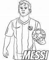 Messi Coloring Football Player Sheet sketch template