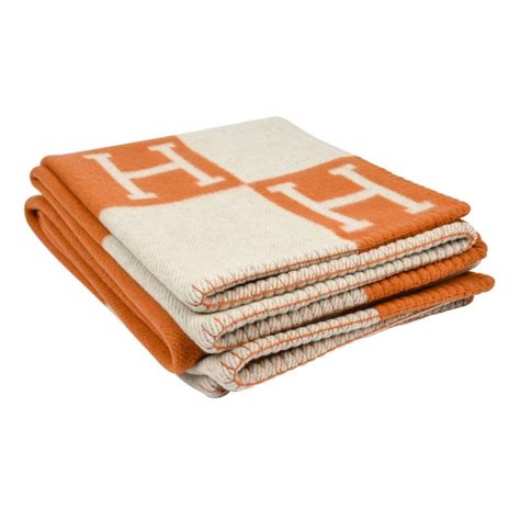 hermes blanket avalon i signature h orange throw blanket for sale at 1stdibs