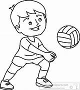 Clipart Playing Outline Clip Sports Volleyball Beach Vollyball Player Kid Drawing Athletic Boy Players Classroom Doing Gif Golf Vector sketch template