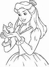 Princess Coloring Disney Pages Drawing Barbie Kids Transparent Princes Princesses Bird Baby Clipart Printable Drawings Draw Belle Color Little Collection sketch template