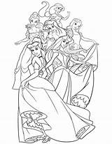 Princess Coloring Pages Princesses Disney Kids Crown sketch template