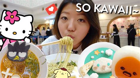 Cutest Hello Kitty Foods At Sanrio Puroland In Tokyo Japan Youtube