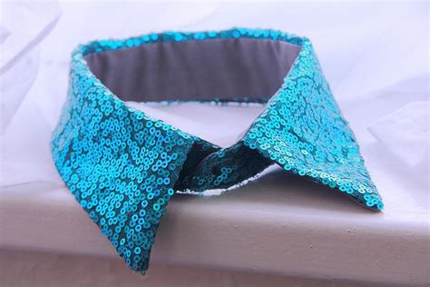 aqua blue sparkly dress  collar detachable sequin collar etsy