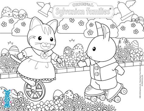 coloring pages celebrate easter   sylvanian families family