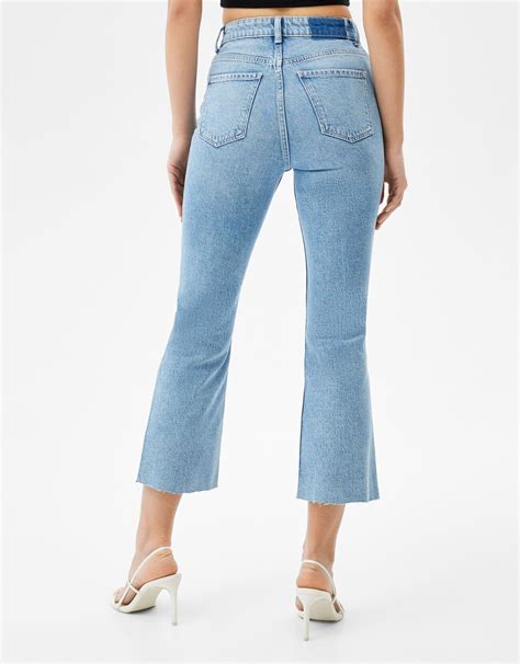 bershka vintage cropped flared comfort jeans