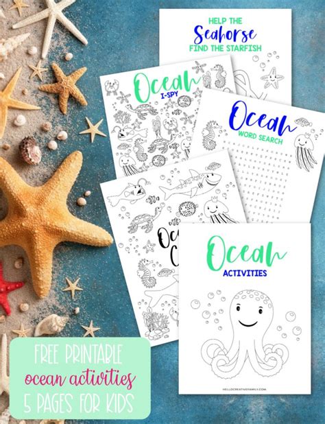 ocean printable  activity pages  kids printable activities