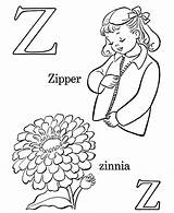 Coloring Pages Zinnia Alphabet Letter Abc Worksheets Printable Zipper Getcolorings Kids Dot Letters Sheets sketch template