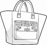 Drawing Bag Tote Bags Technical Sketches Embroidery Handbag Luxurious Sketch Drawings Fashion Jewelry Nani Zusammenarbeit Dmi Mit Flat Illustration Hop sketch template