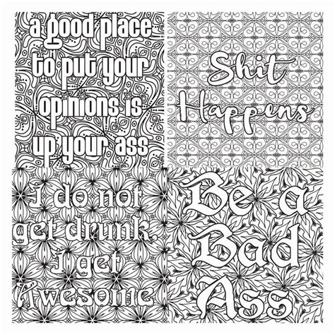 Sweary And Sassy Patterns Adult Coloring Book Printable Etsy