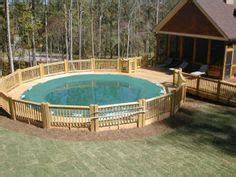 ground pool built  deck