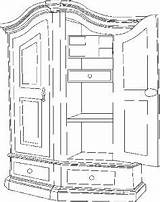 Coloring Pages Cabinet Furniture Wardrobe Magic sketch template