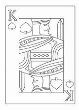 Coloring King Playing Card Cards Pages Hearts Spade Spades Sheet Drawing Choose Board Heart sketch template