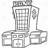 Bank Cartoon Clipart Banking Vector Illustration Building City Business Opportunities Through Local Services Available Could Owners sketch template