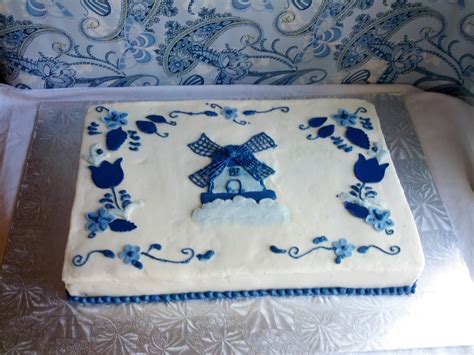 generation cake design delft blue dutch birthday cake