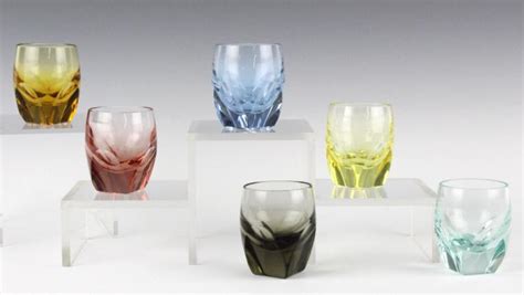 Sold At Auction Set 6 Moser Bohemian Crystal Colored Shot Glasses