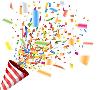 exploding party popper  confetti stock vector illustration