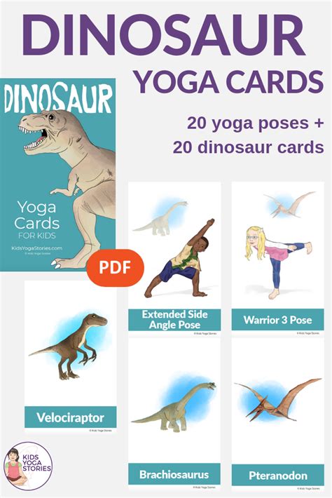dinosaur yoga cards  kids yoga  kids yoga cards kids yoga poses