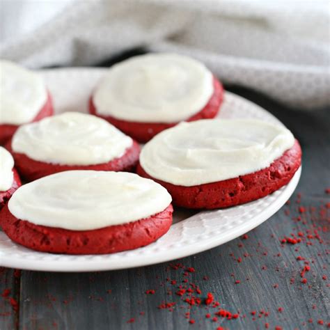 soft and chewy red velvet sugar cookies the busy baker