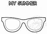 Sunglasses Summer Template Coloring Pdf sketch template