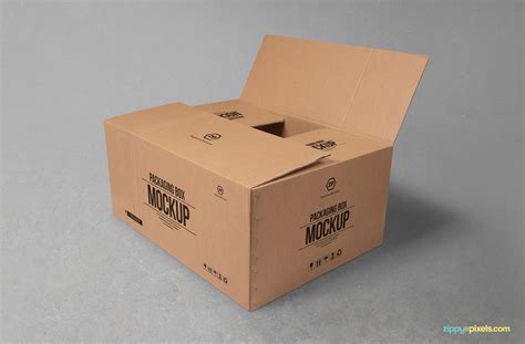 cardboard box mockup zippypixels
