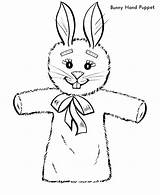 Puppet Coloring Pages Hand Bunny Easter Puppets Getcolorings Color sketch template