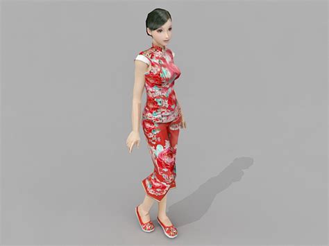 traditional chinese girl 3d model 3ds max files free download