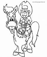 Coloring Pages Cowboy Color Miscellaneous Cowboys Kids Printable Sheets Found sketch template