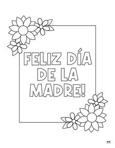 happy mothers day spanish coloring page  printable coloring pages
