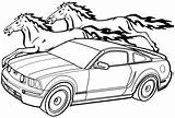 Mustang Coloring Pages Car Drawing Ford Shelby Horse Gt Cobra Colouring Printable Mustangs Easy Outline Cars Toyota Color Logo Vector sketch template