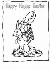 Easter Bunny Coloring Pages Bunnies Colouring Happy Printable Color Kids Sheets Print Book Chocolate Children Eggs Dog sketch template