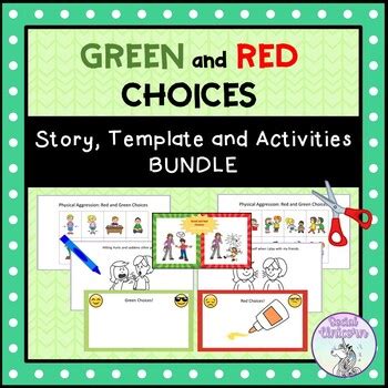 green  red choices narrative template  activities big bundle