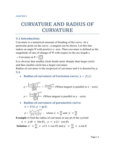 radius  curvature