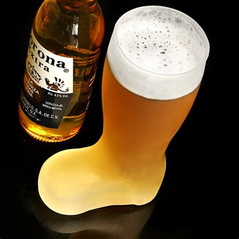 Frosted German Glass Beer Boot At Drinkstuff