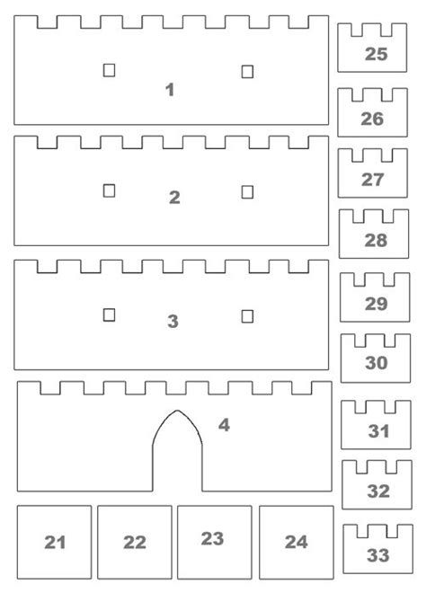 castle template printable  printable templates