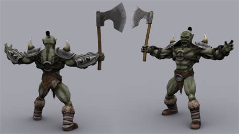 3d model orc game ready animated model vr ar low poly rigged