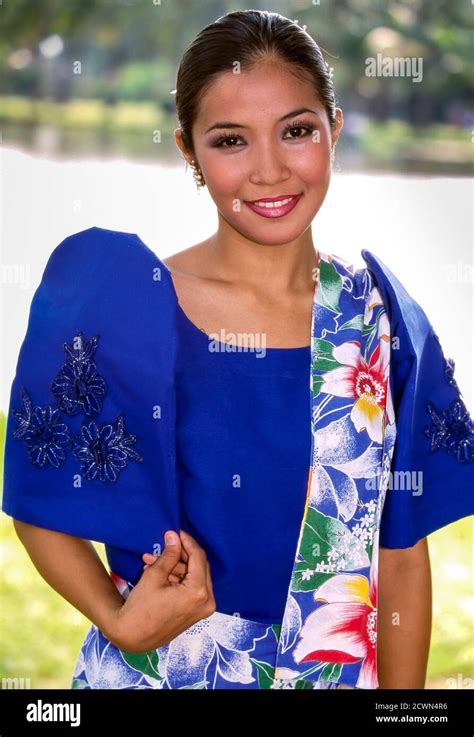 Attractive Filipino Wearing National Dress Baro T Saya Manila