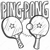 Pong Ping Skizze Croquis Klingeln Pingpong Clip Weight Griffonnage sketch template