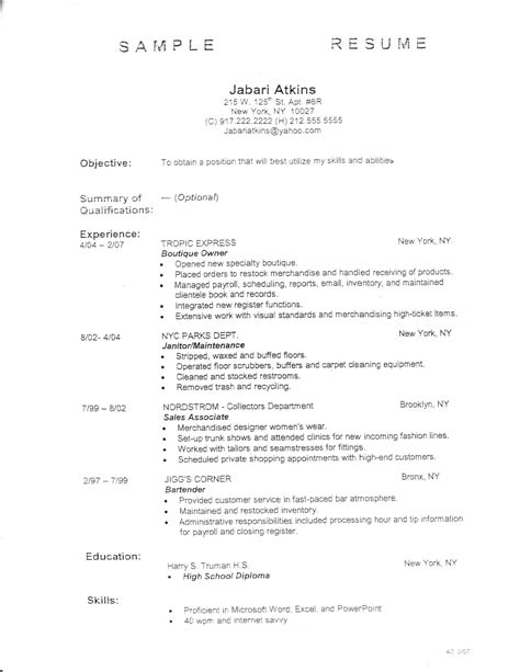 resume outline resume cv