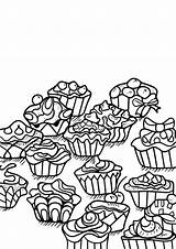 Cupcakes Geeksvgs Malbuch Erwachsene Adulti sketch template