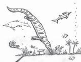 Triassic Reptile sketch template