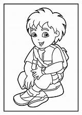 Coloring Diego Pages Dora Cartoon Print Printable Coloringonly Looking sketch template