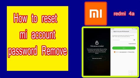 How To Reset Password Remove Mi Account Password Forget How To Reset