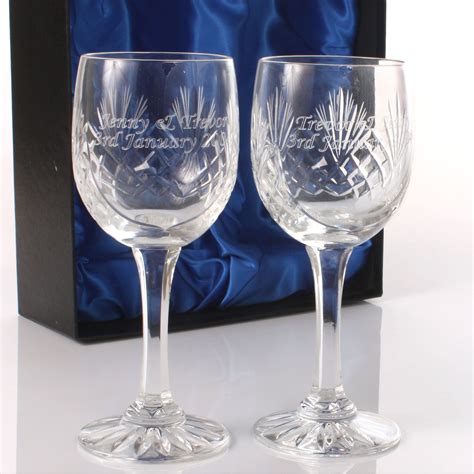 engraved cut crystal anniversary wine glasses tools store